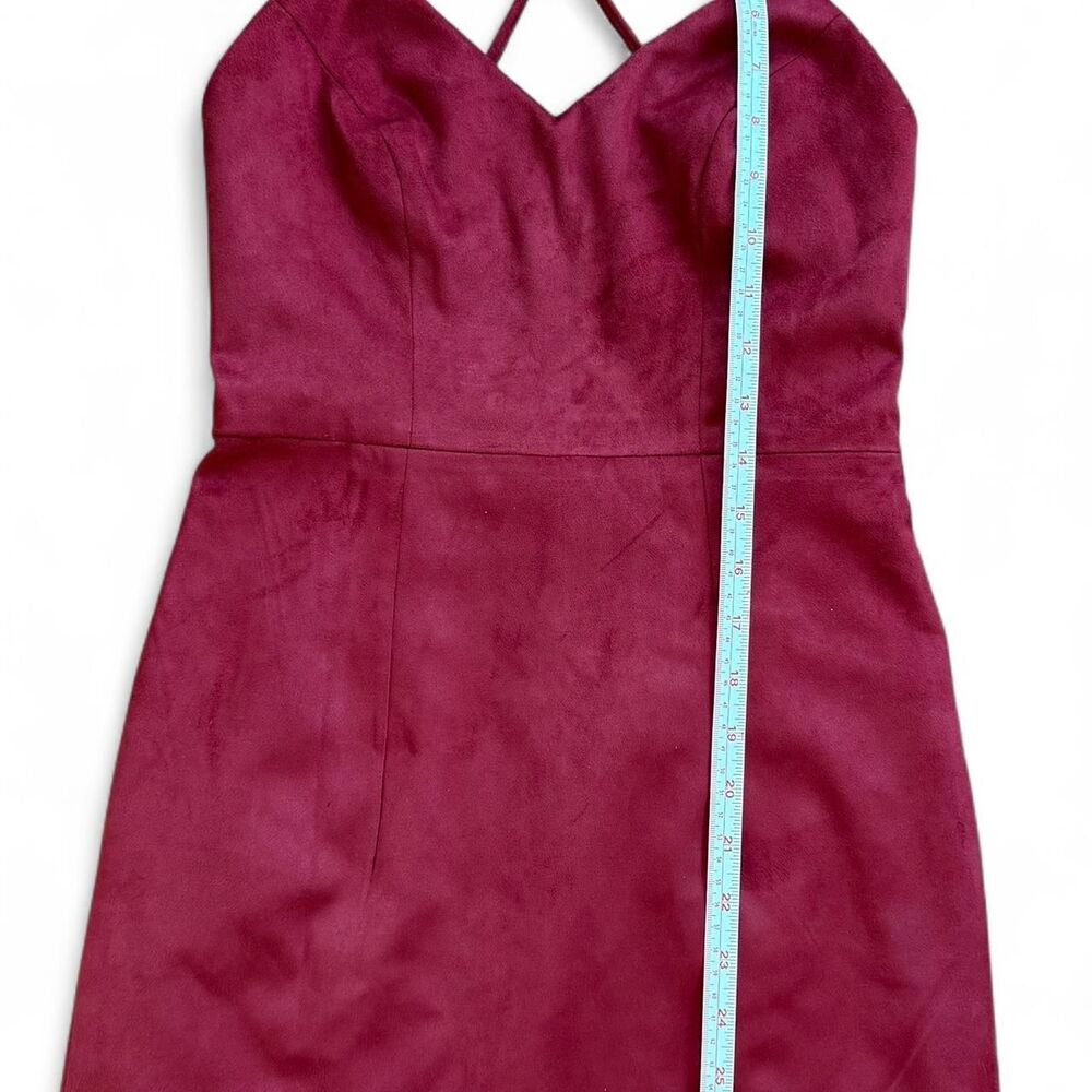 Lovers & Friends Y2K style faux vegan suede brick red mini dress SIze XS - Picture 4 of 5
